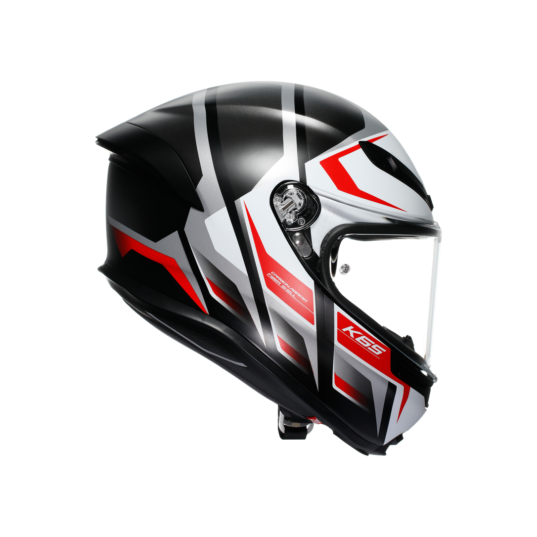 AGV KASK/K6 S E2206 MPLK KARVE MATT BLACK WHİTE RED CONFİGURATİON