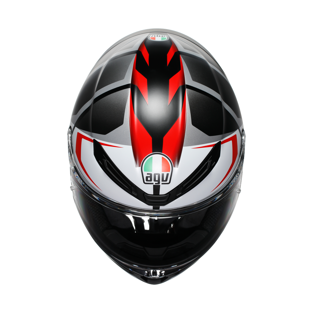 AGV KASK/K6 S E2206 MPLK KARVE MATT BLACK WHİTE RED CONFİGURATİON