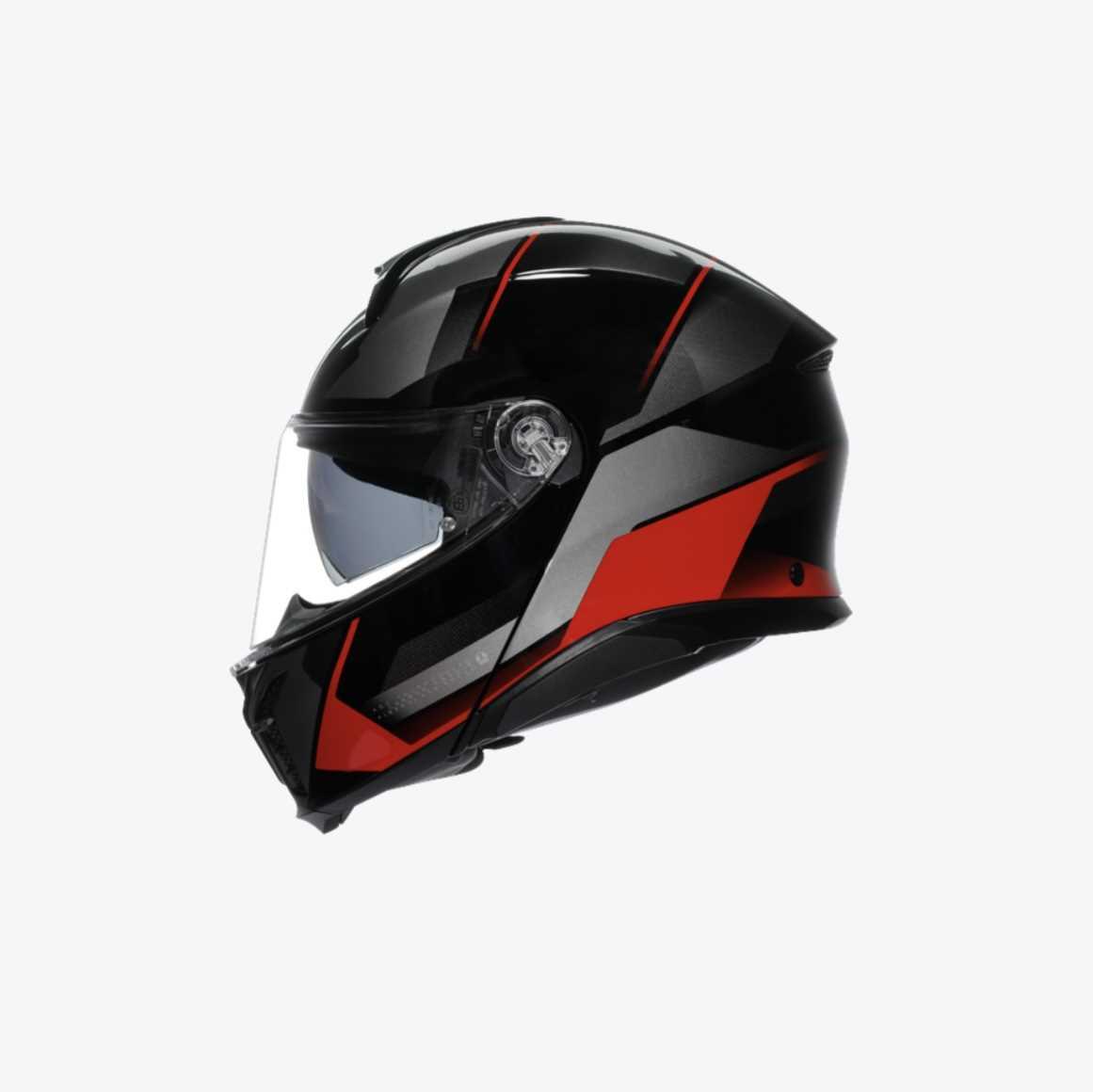 AGV KASK/TOURMODULAR E2206 MULTI MPLK PERCEPTION BLACK RED M0162