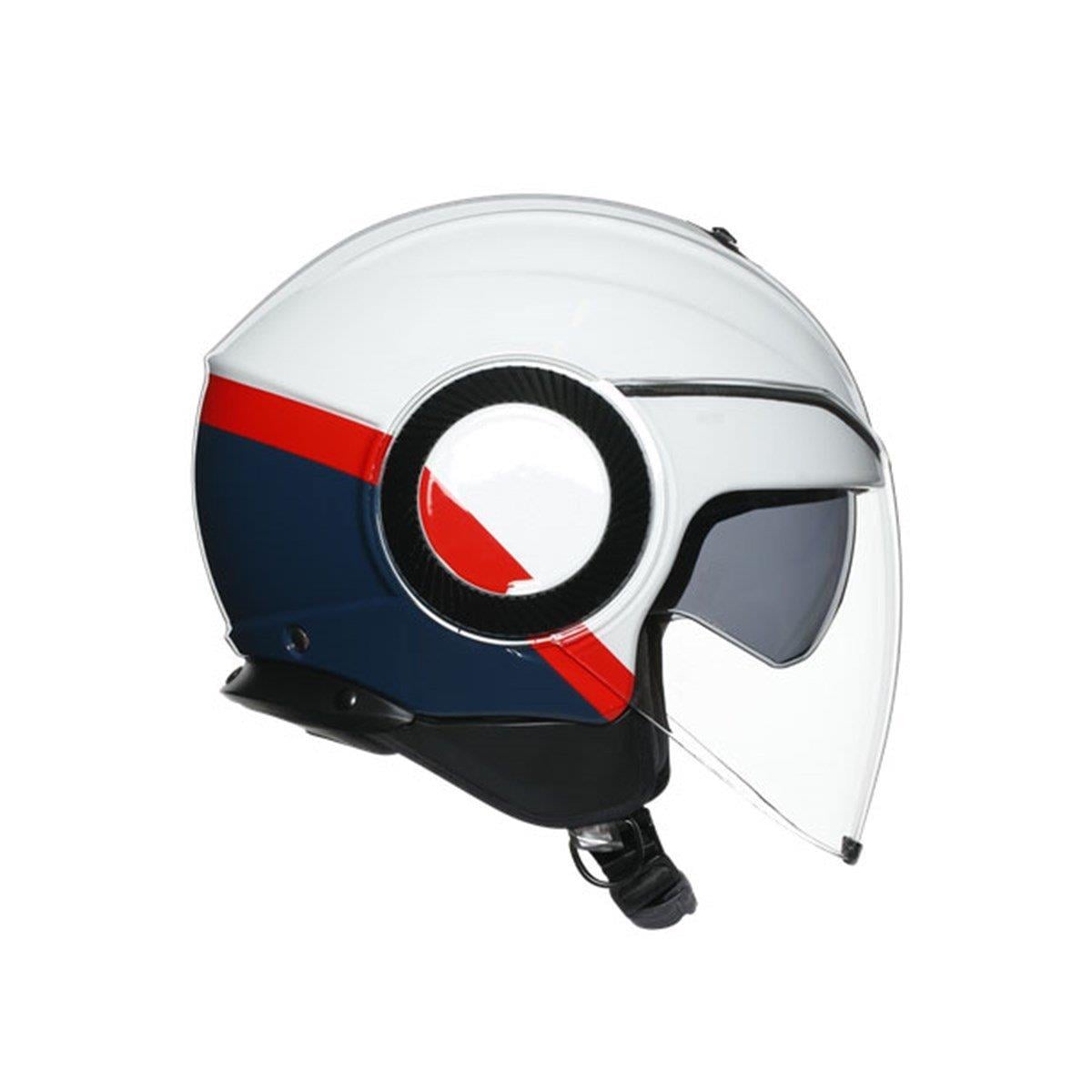 Agv Orbyt Multi Block Pearl White Ebony Red Açık Kask