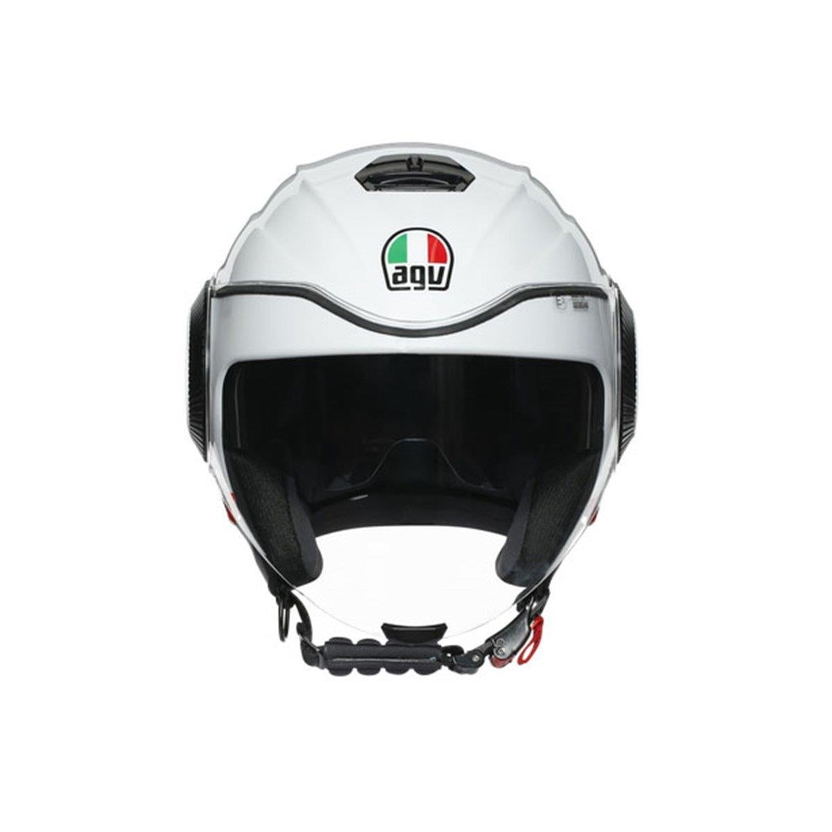 Agv Orbyt Multi Block Pearl White Ebony Red Açık Kask