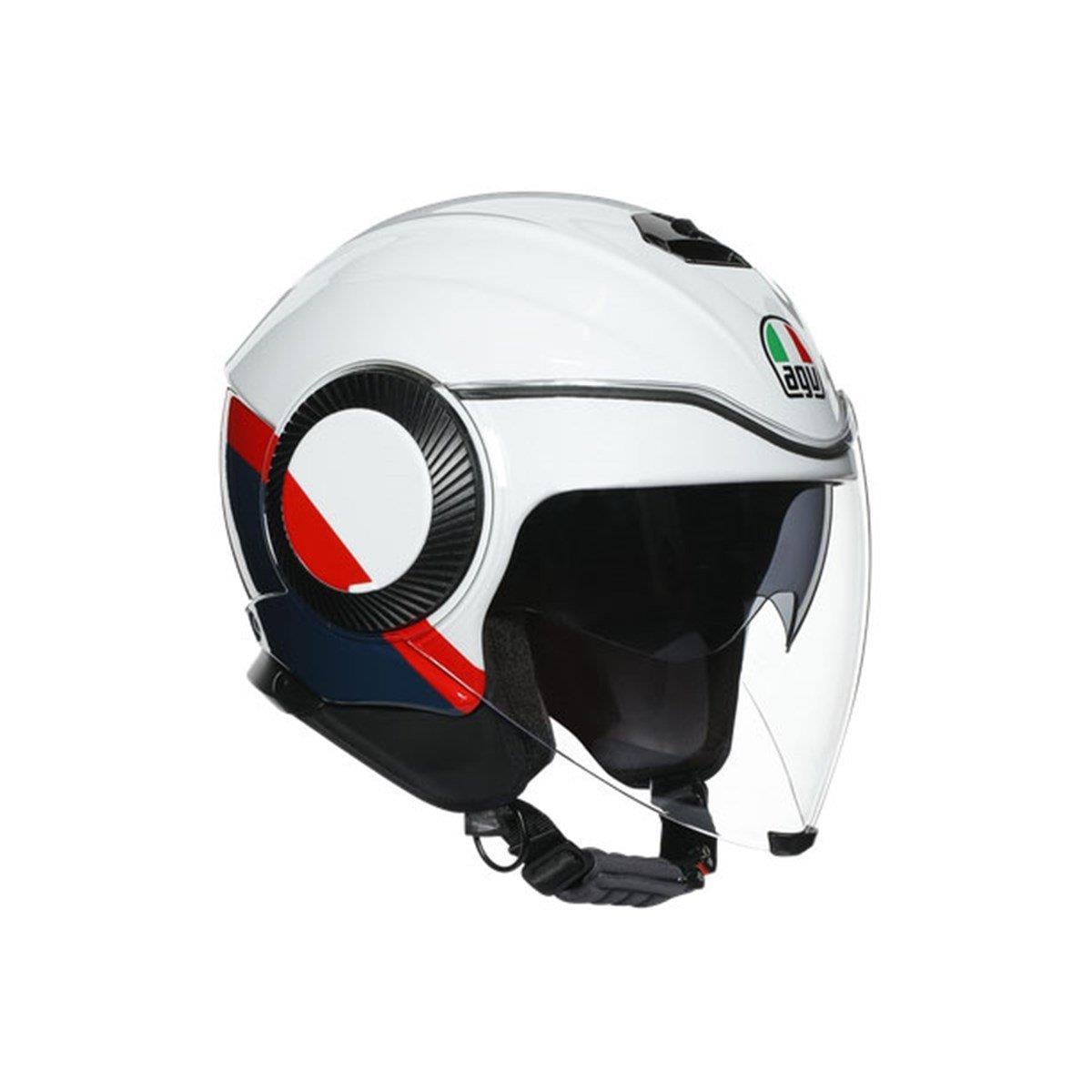 Agv Orbyt Multi Block Pearl White Ebony Red Açık Kask