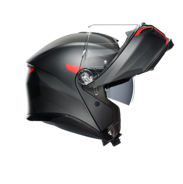 Agv Tourmodular Frequency Matt Gun Metal Red Çene Açılır Kask