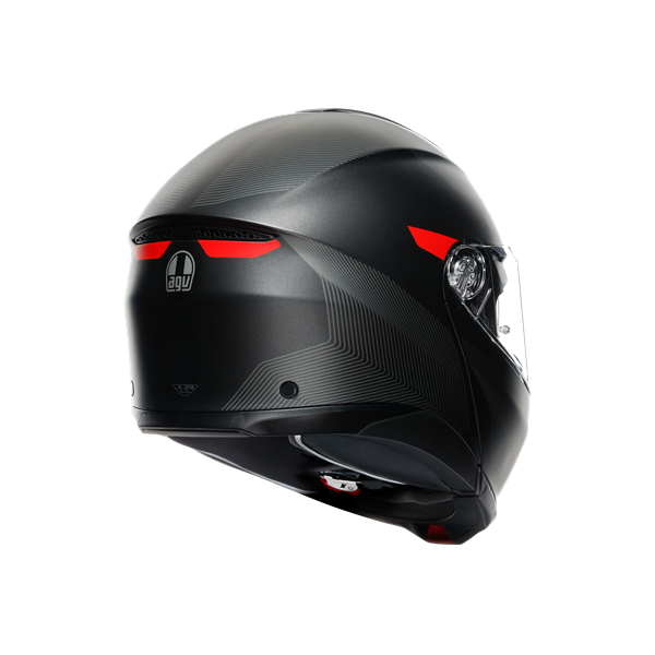 Agv Tourmodular Frequency Matt Gun Metal Red Çene Açılır Kask