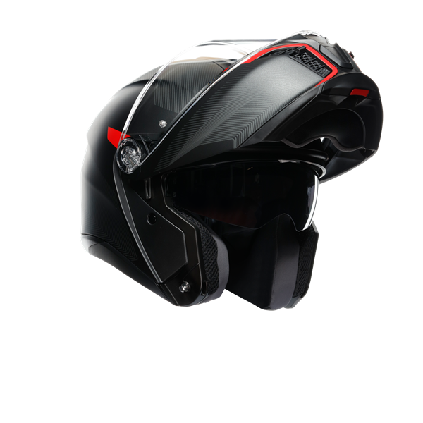 Agv Tourmodular Frequency Matt Gun Metal Red Çene Açılır Kask