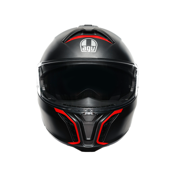 Agv Tourmodular Frequency Matt Gun Metal Red Çene Açılır Kask