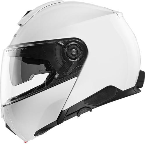 C5 Çene Açılır Motosiklet Kaskı Glossy White