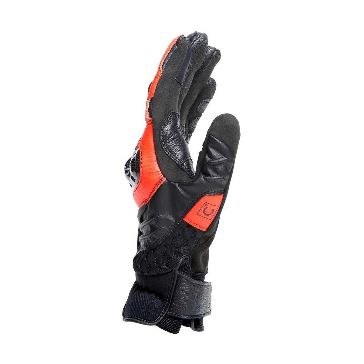 Dainese Carbon 4 Short Black Fluo Red Deri Eldiven