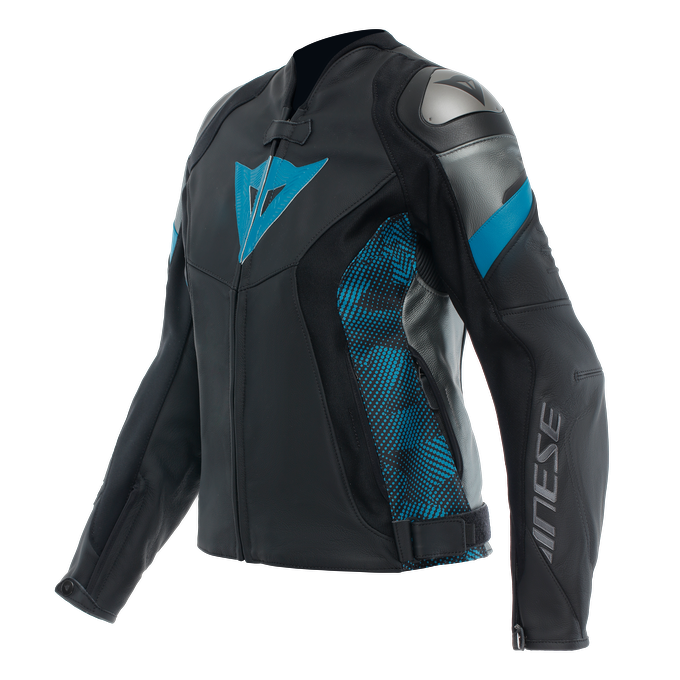 DAINESE CEKET DERİ/AVRO 5 LEATHER JACKET WMN BLK TEAL ANT
