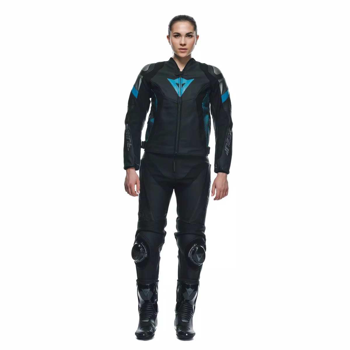 DAINESE CEKET DERİ/AVRO 5 LEATHER JACKET WMN BLK TEAL ANT