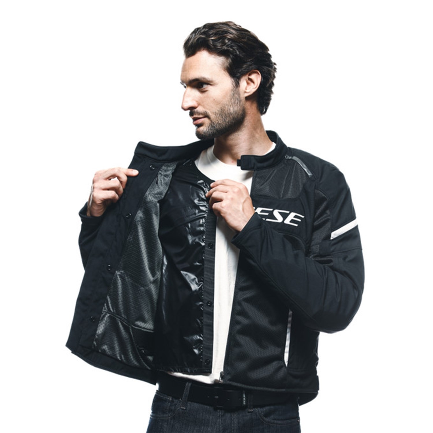 DAINESE CEKET/AIR FRAME 3 TEX JACKET BLACK/BLACK/WHITE