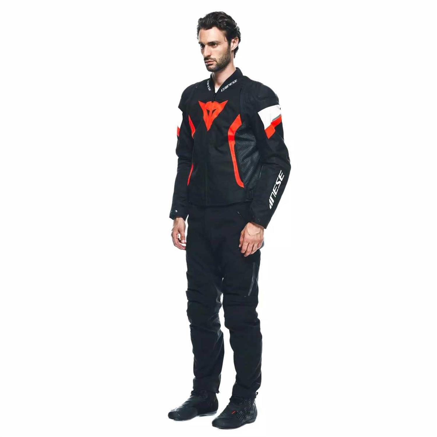 DAINESE CEKET/AVRO 5 TEX JACKET BLACK/RED-FLUO/WHITE