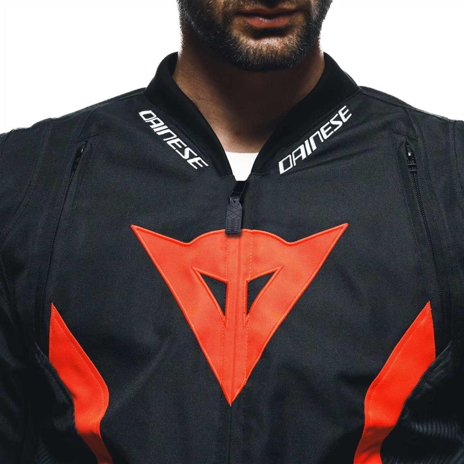 DAINESE CEKET/AVRO 5 TEX JACKET BLACK/RED-FLUO/WHITE