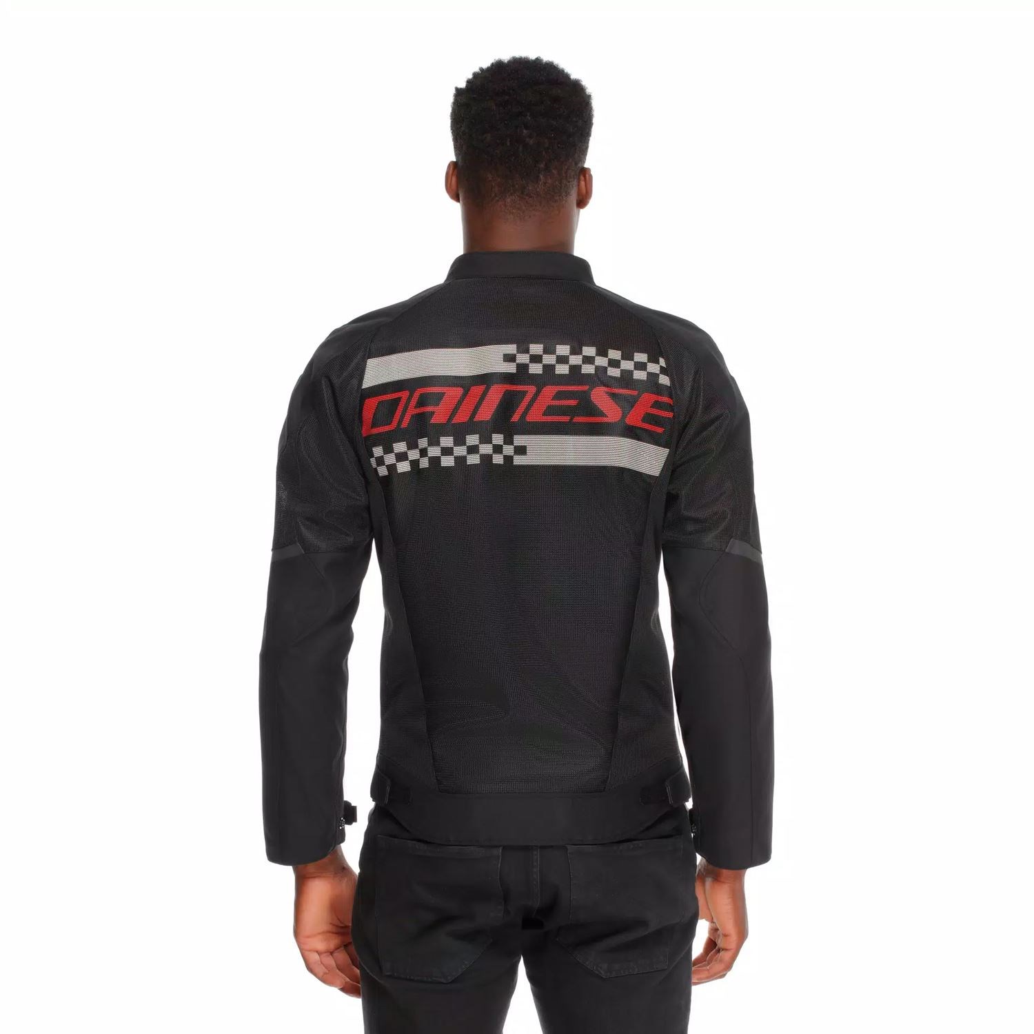 DAINESE CEKET/HEROSPHERE AIR TEX JACKET BLACK WHITE STRIPES/RED