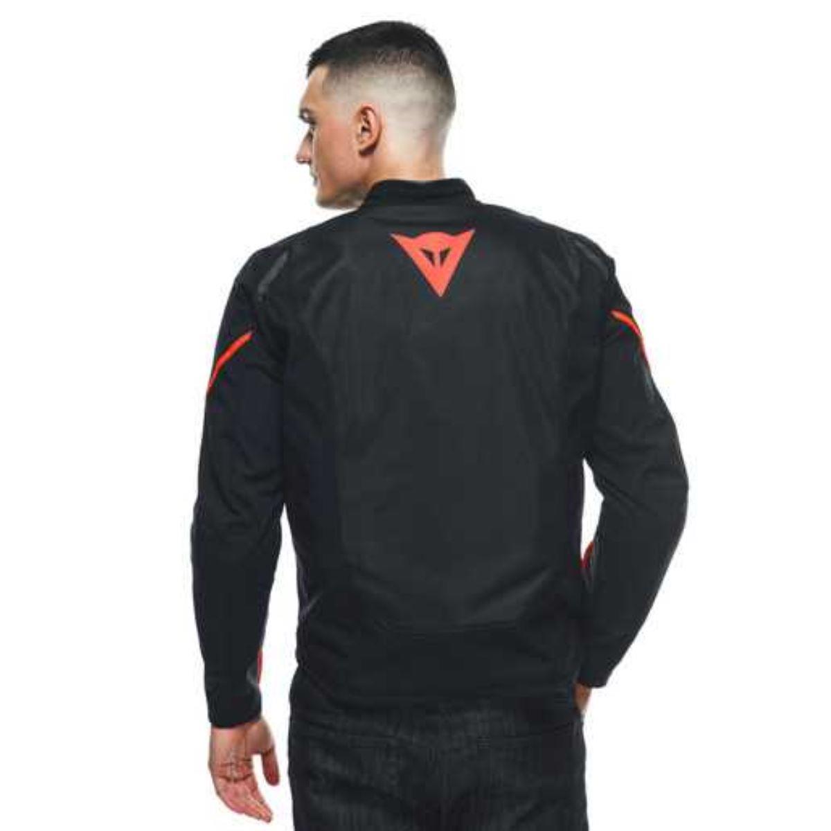 Dainese Smart Jacket LS Sport Black Fluo Red Airbag Tekstil Mont