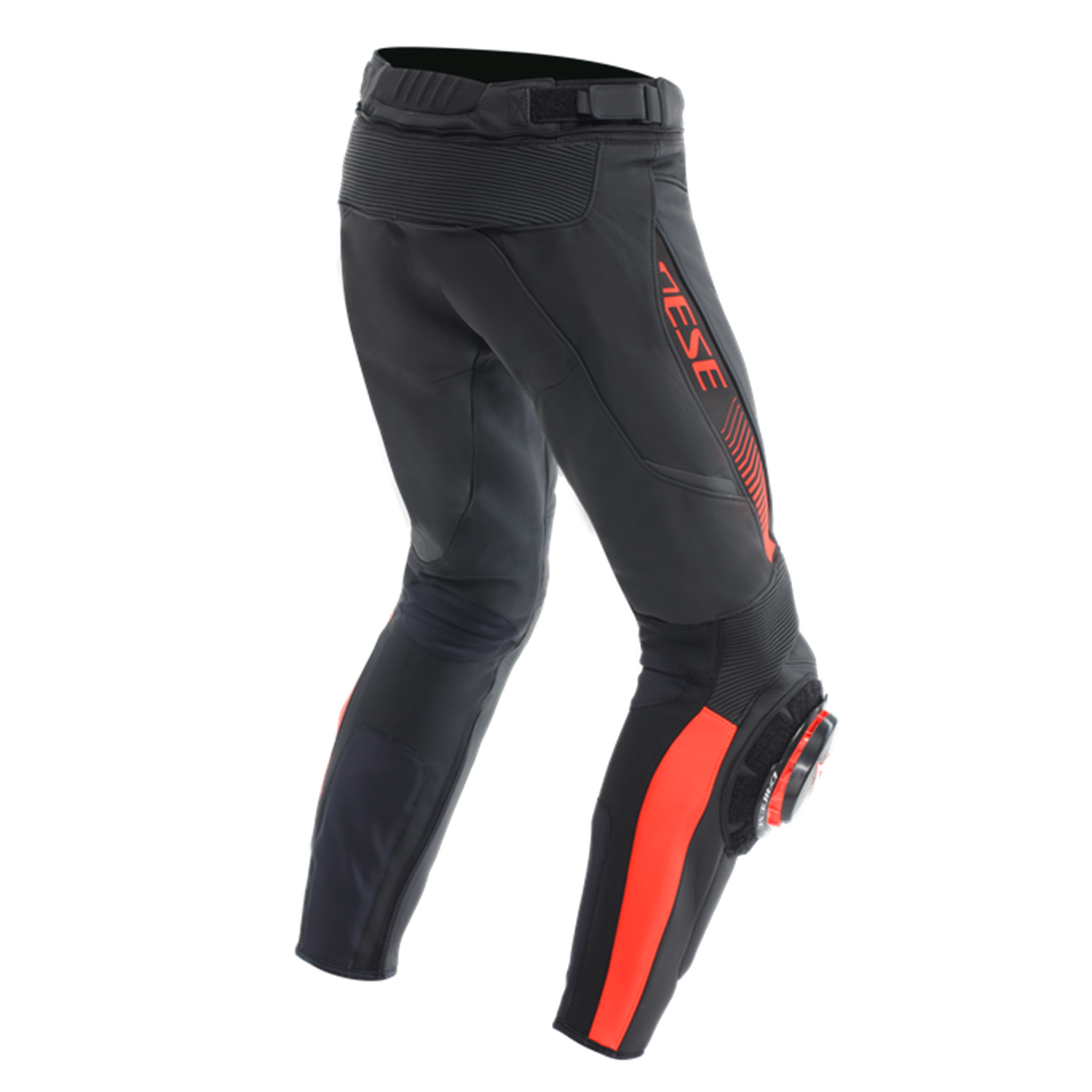 DAINESE/ SUPER SPEED LEATHER PANTS BLACK RED FLUO