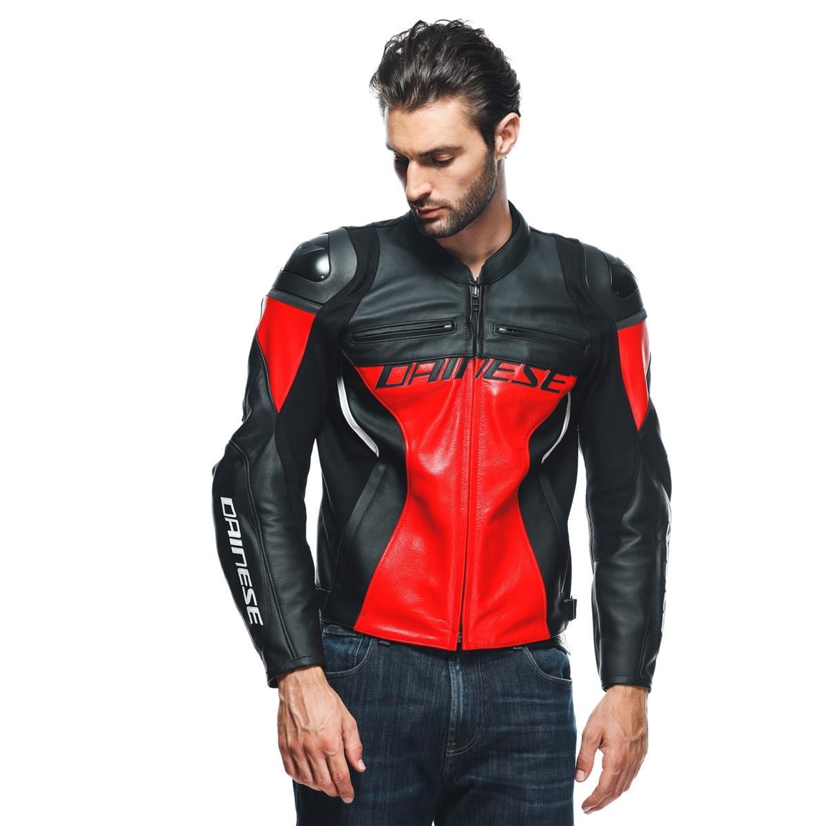 DAINESE/RACING 4 LEATHER LAVA RED BLACK