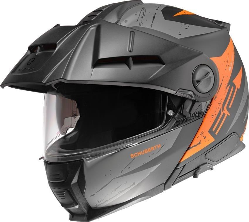 E2 Çene Açılır Motosiklet Kaskı Explorer Orange
