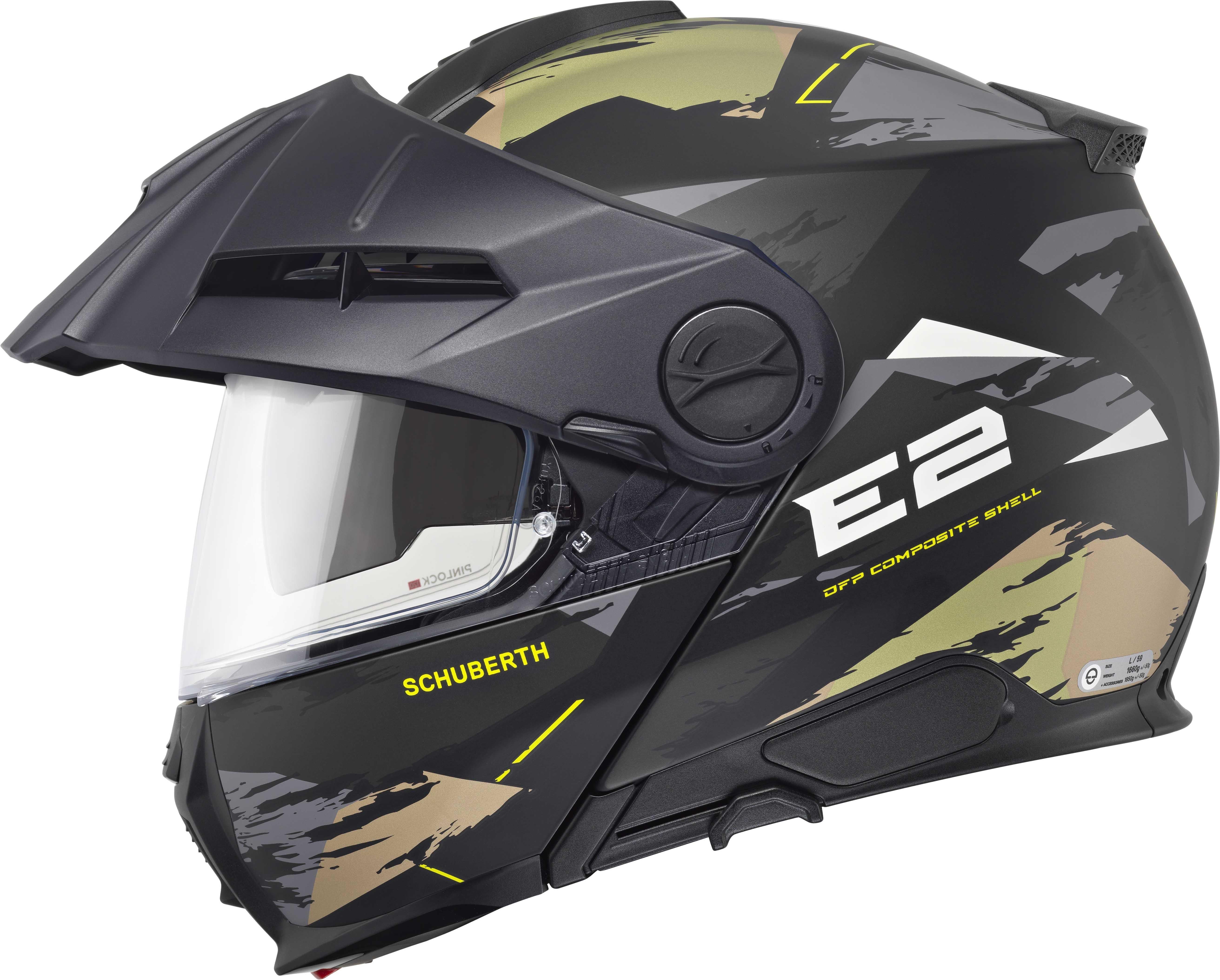 E2 Çene Açılır Motosiklet Kaskı Trail Green
