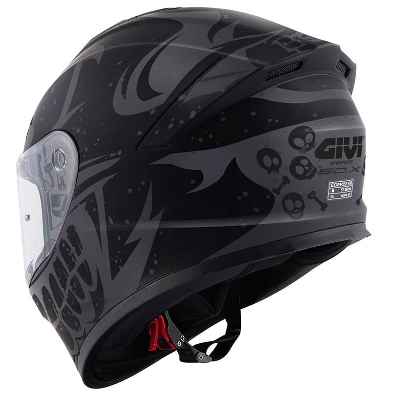 GIVI 50.X BONES MAT SİYAH-GRİ KASK