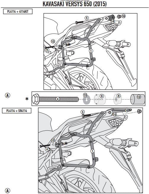 GIVI PL4114 KAWASAKI VERSYS 650 (15-24) YAN ÇANTA TAŞIYICI