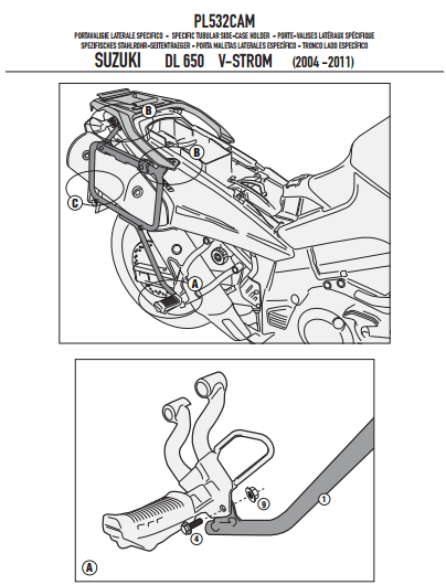 GIVI PL532CAM SUZUKI DL 650 V-STROM (04-11) YAN ÇANTA TAŞIYICI
