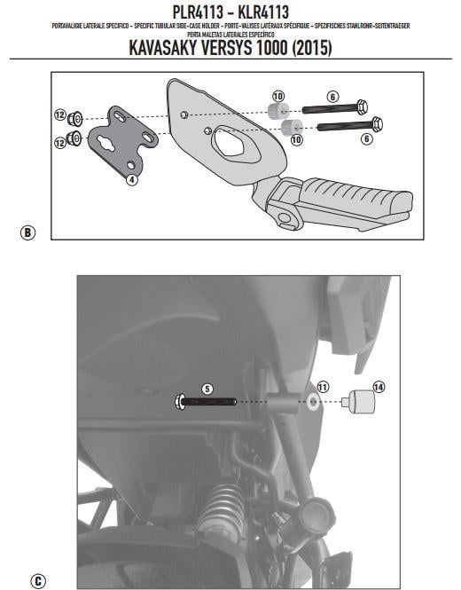 GIVI PLR4113 KAWASAKI VERSYS 1000 (15-16) YAN ÇANTA TAŞIYICI