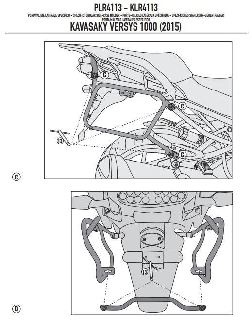 GIVI PLR4113 KAWASAKI VERSYS 1000 (15-16) YAN ÇANTA TAŞIYICI