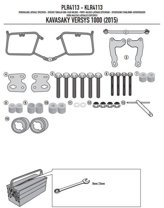 GIVI PLR4113 KAWASAKI VERSYS 1000 (15-16) YAN ÇANTA TAŞIYICI