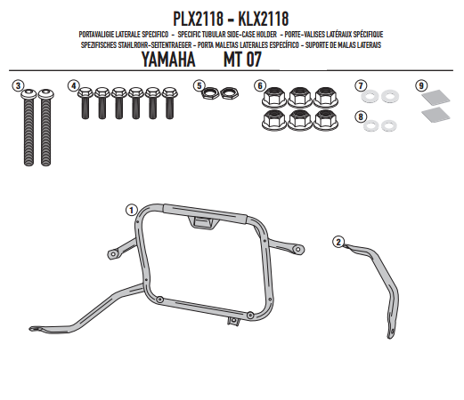 GIVI PLX2118 YAMAHA MT-07 (14-17) YAN ÇANTA TAŞIYICI