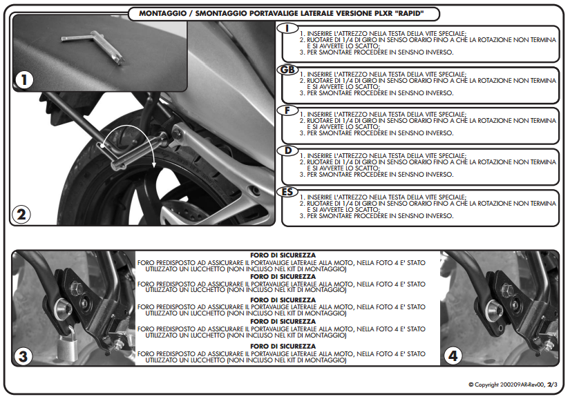 GIVI PLXR364 YAMAHA XJ6 DIVERSION (09-15) YAN ÇANTA TAŞIYICI