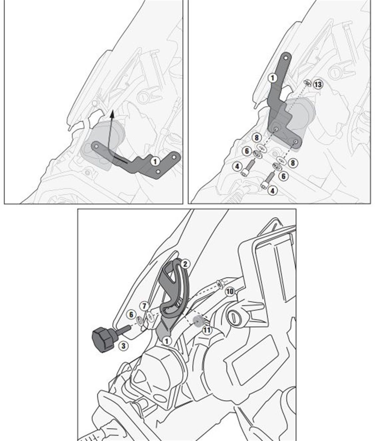 KAPPA D5108KITK BMW R 1200 GS (13-18) R 1200 GS ADVENTURE (14-18) RÜZGAR SİPERLİK BAĞLANTISI