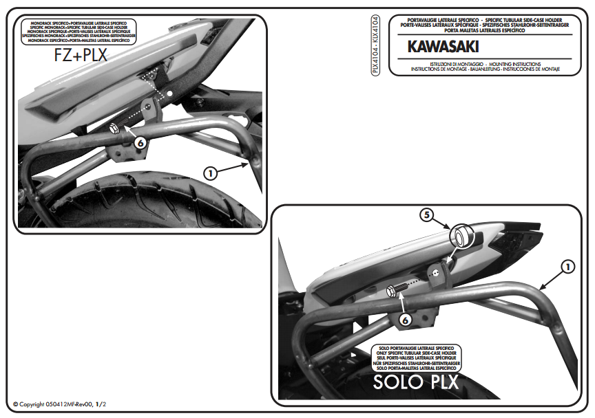 KAPPA KLX4104 KAWASAKI ER-6N - ER-6F 650 (12-16) YAN ÇANTA TAŞIYICI