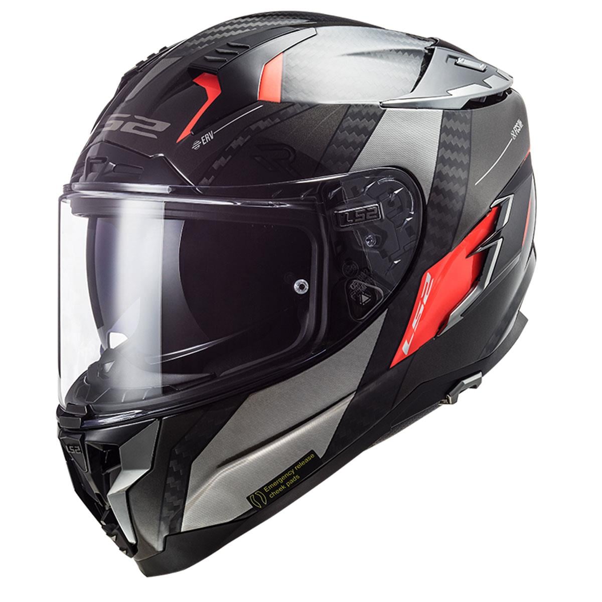 LS2 CHALLENGER C KARBON ALLOY TITANIUM-KROM-TURUNCU KASK