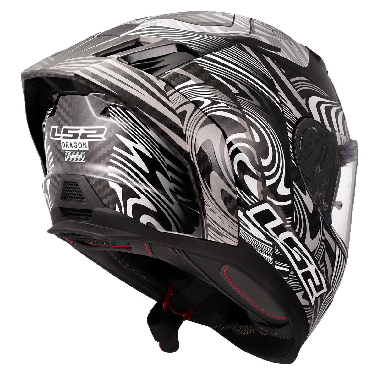 LS2 DRAGON KARBON ENTHUM SİYAH-GRİ KASK