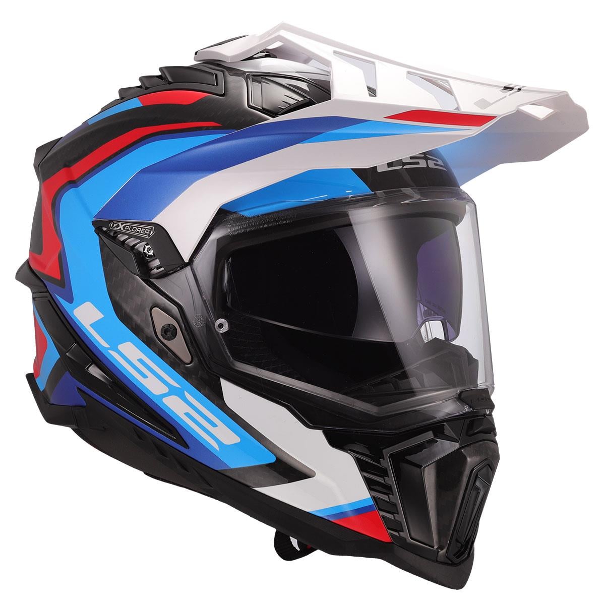 LS2 EXPLORER C KARBON FRONTIER II BEYAZ-MAVİ KASK