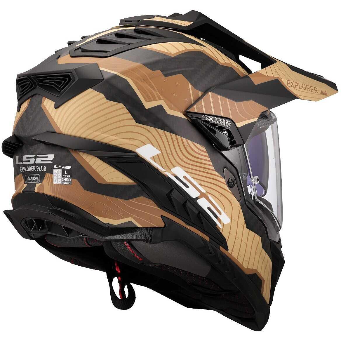 LS2 EXPLORER C KARBON TRICK MAT KAHVE-KUM KASK