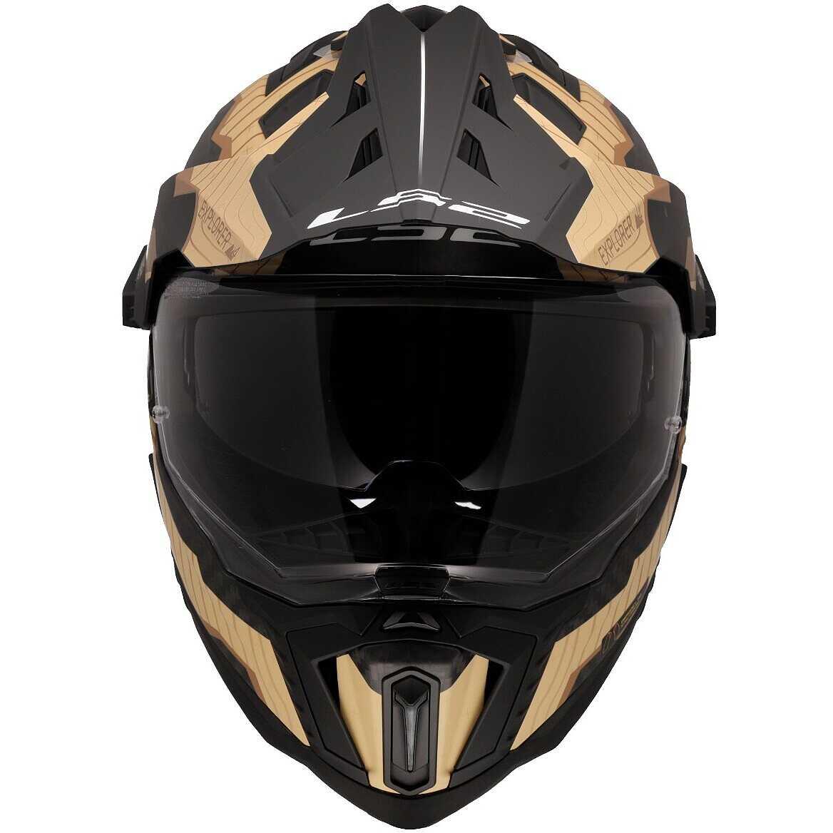 LS2 EXPLORER C KARBON TRICK MAT KAHVE-KUM KASK