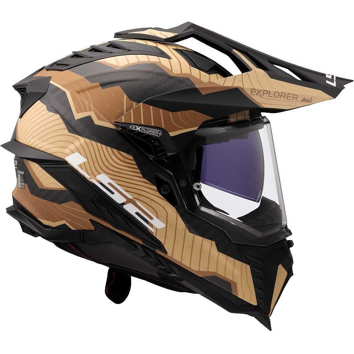 LS2 EXPLORER C KARBON TRICK MAT KAHVE-KUM KASK