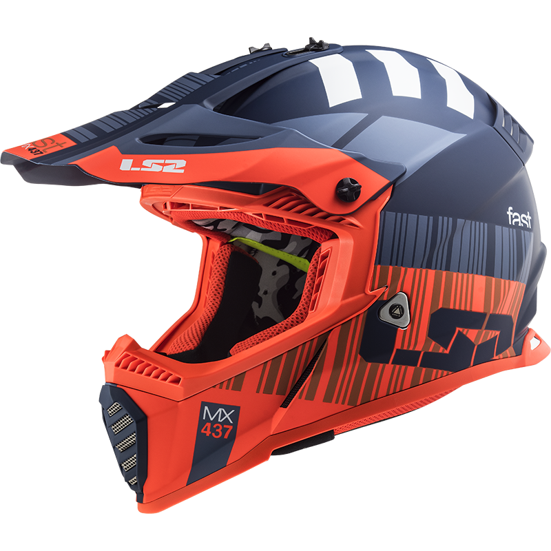 LS2 FAST EVO XCODE MAT TURUNCU-MAVİ KASK