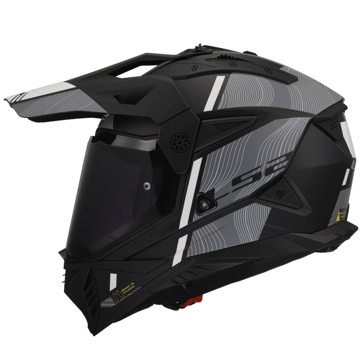 LS2 PIONEER 2 HILL MAT SİYAH-BEYAZ KASK