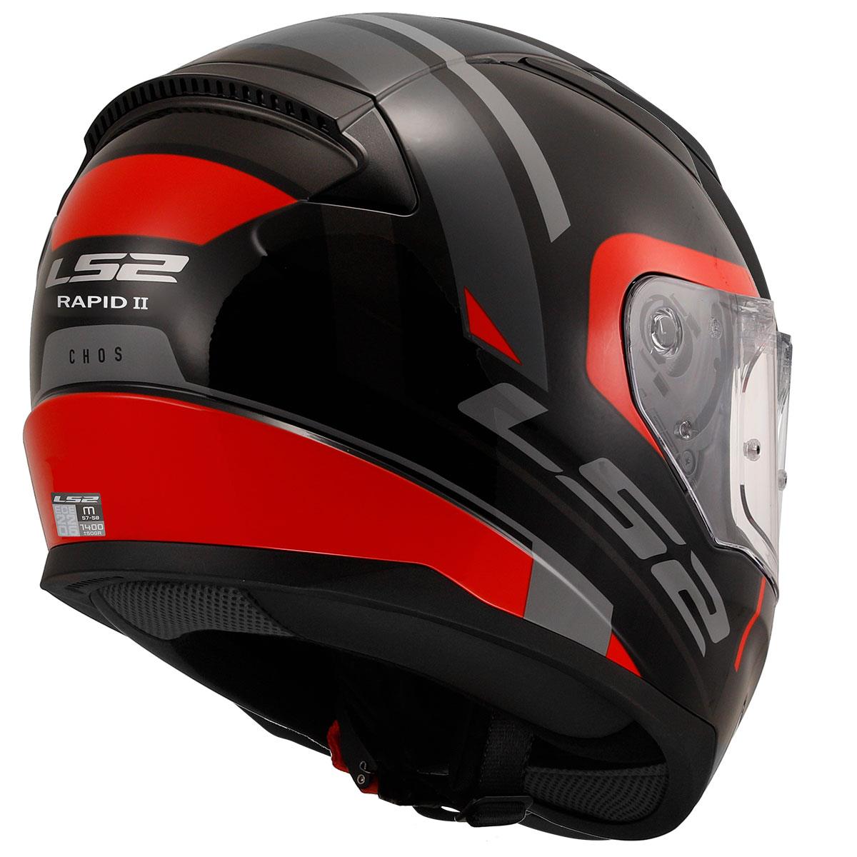 LS2 RAPID 2 CHOS SİYAH-KIRMIZI KASK