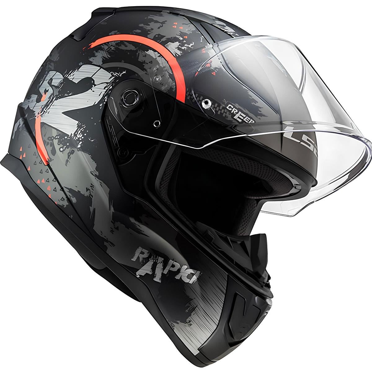 LS2 RAPID 2 CIRCLE MAT SİYAH-KIRMIZI KASK