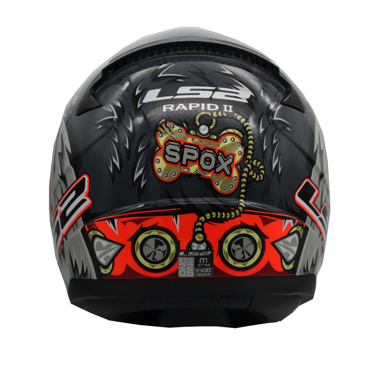 LS2 RAPID 2 SPOX GRİ-KIRMIZI KASK