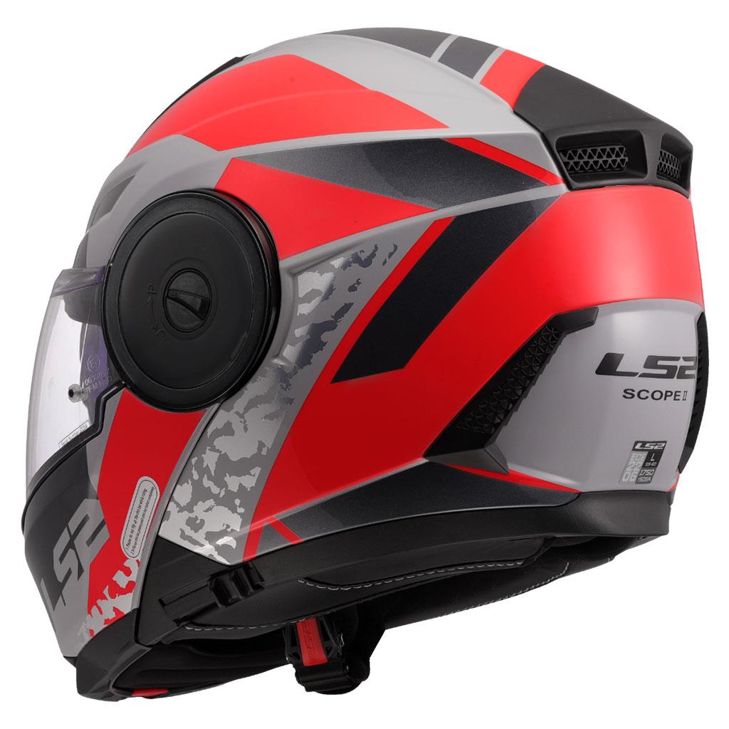 LS2 SCOPE 2 OXYD GRİ-KIRMIZI KASK