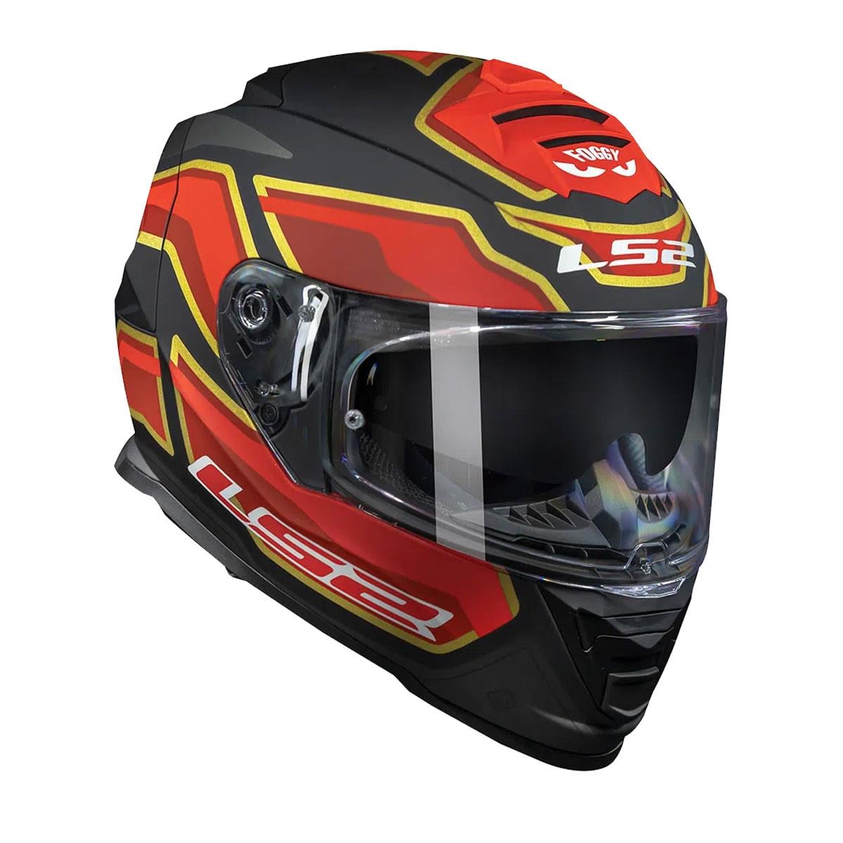 LS2 STORM 2 FOGGY MAT SİYAH-KIRMIZI KASK
