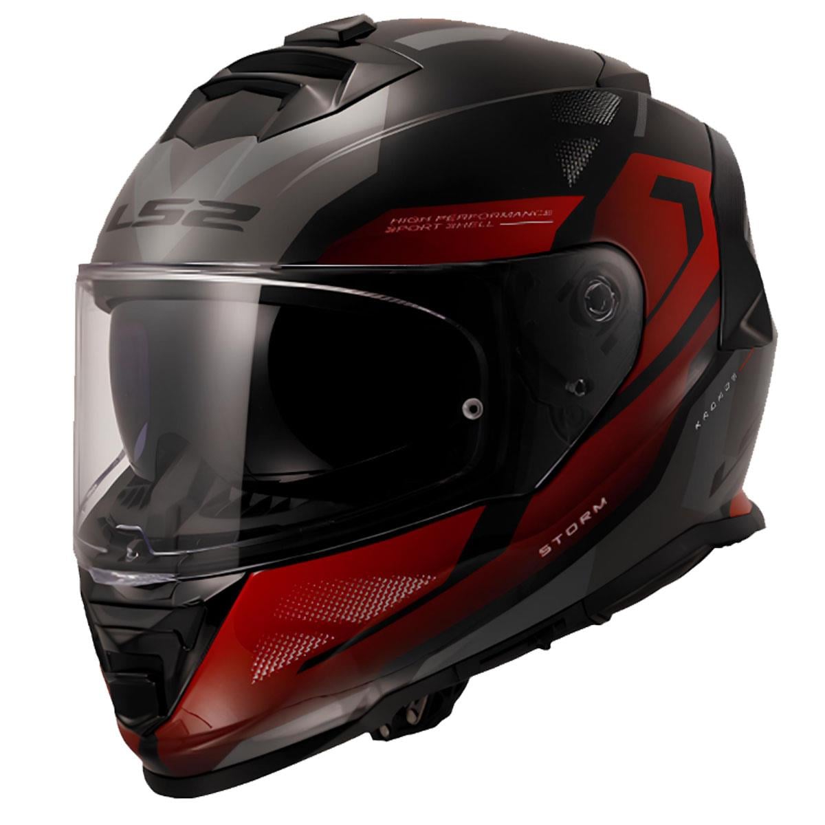 LS2 STORM 2 KRONOS KIRMIZI-GRİ KASK