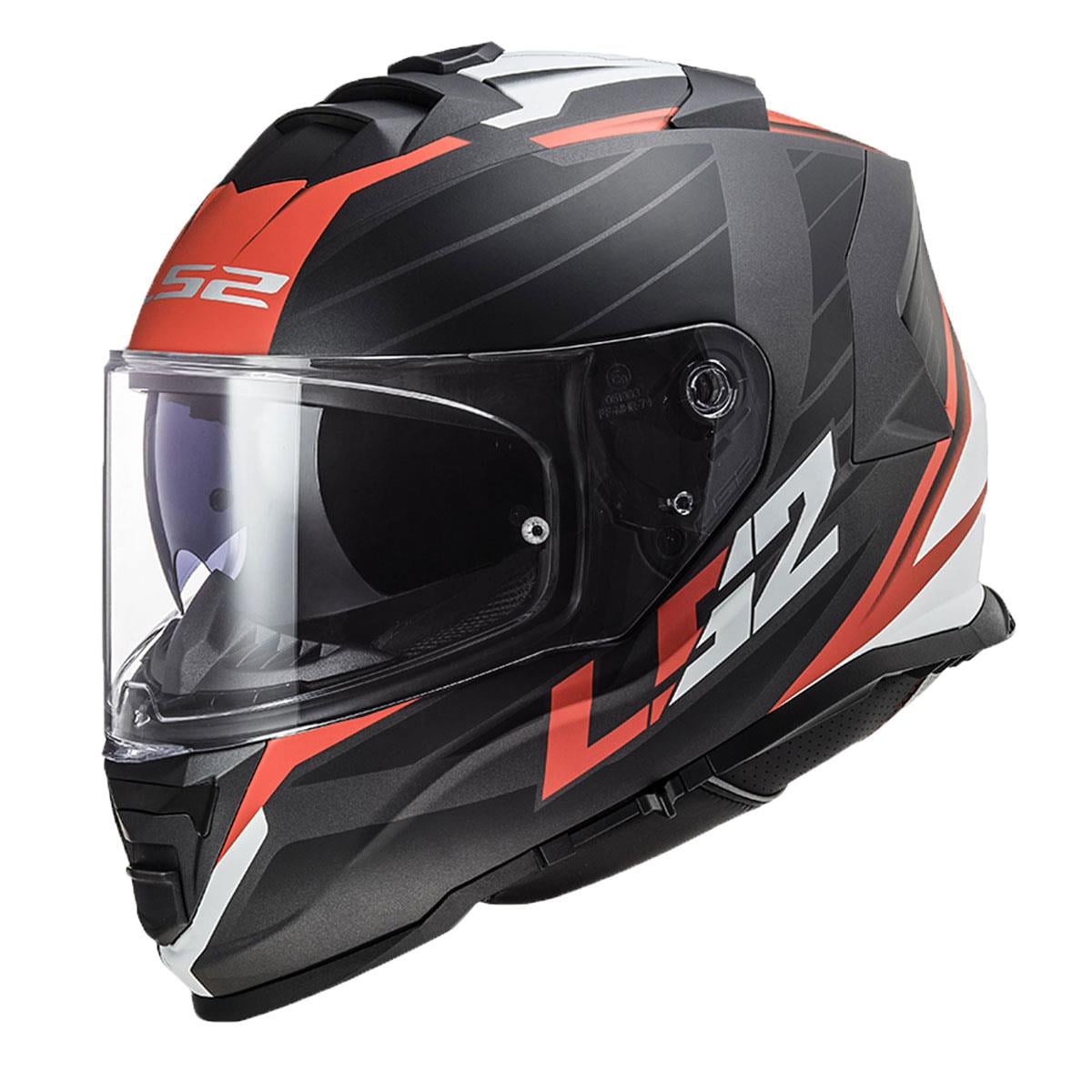 LS2 STORM 2 NERVE MAT SİYAH-KIRMIZI KASK