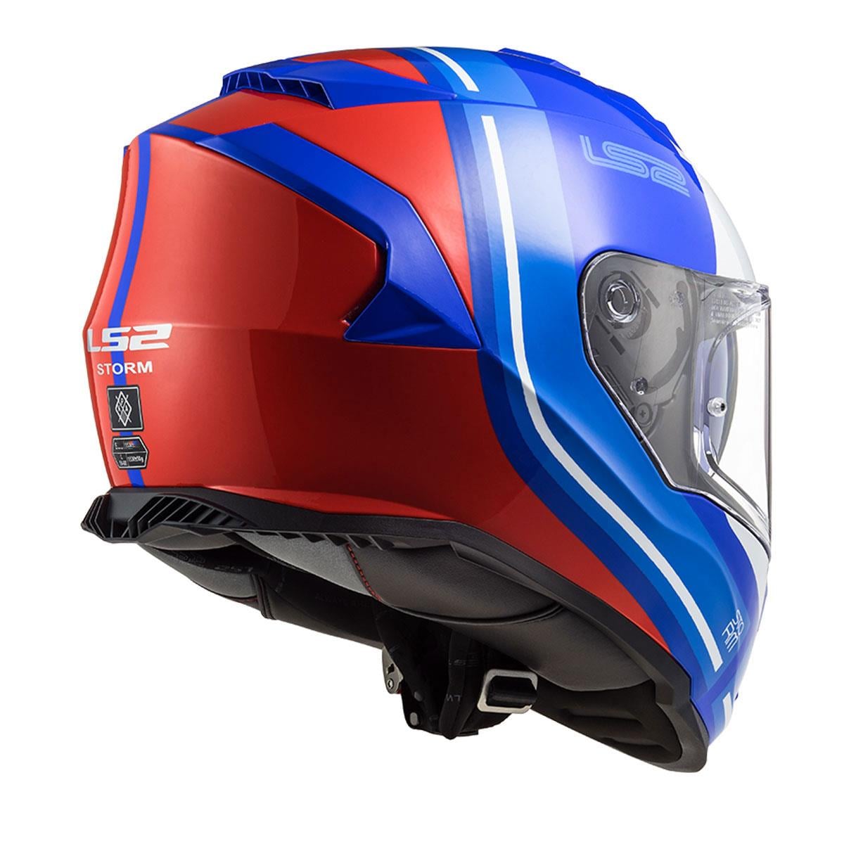 LS2 STORM 2 SLANT MAVİ-KIRMIZI KASK