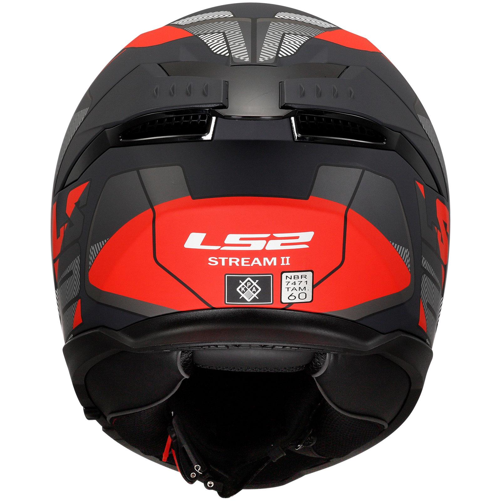 LS2 STREAM 2 ROAD MAT SİYAH-TITANIUM-KIRMIZI KASK
